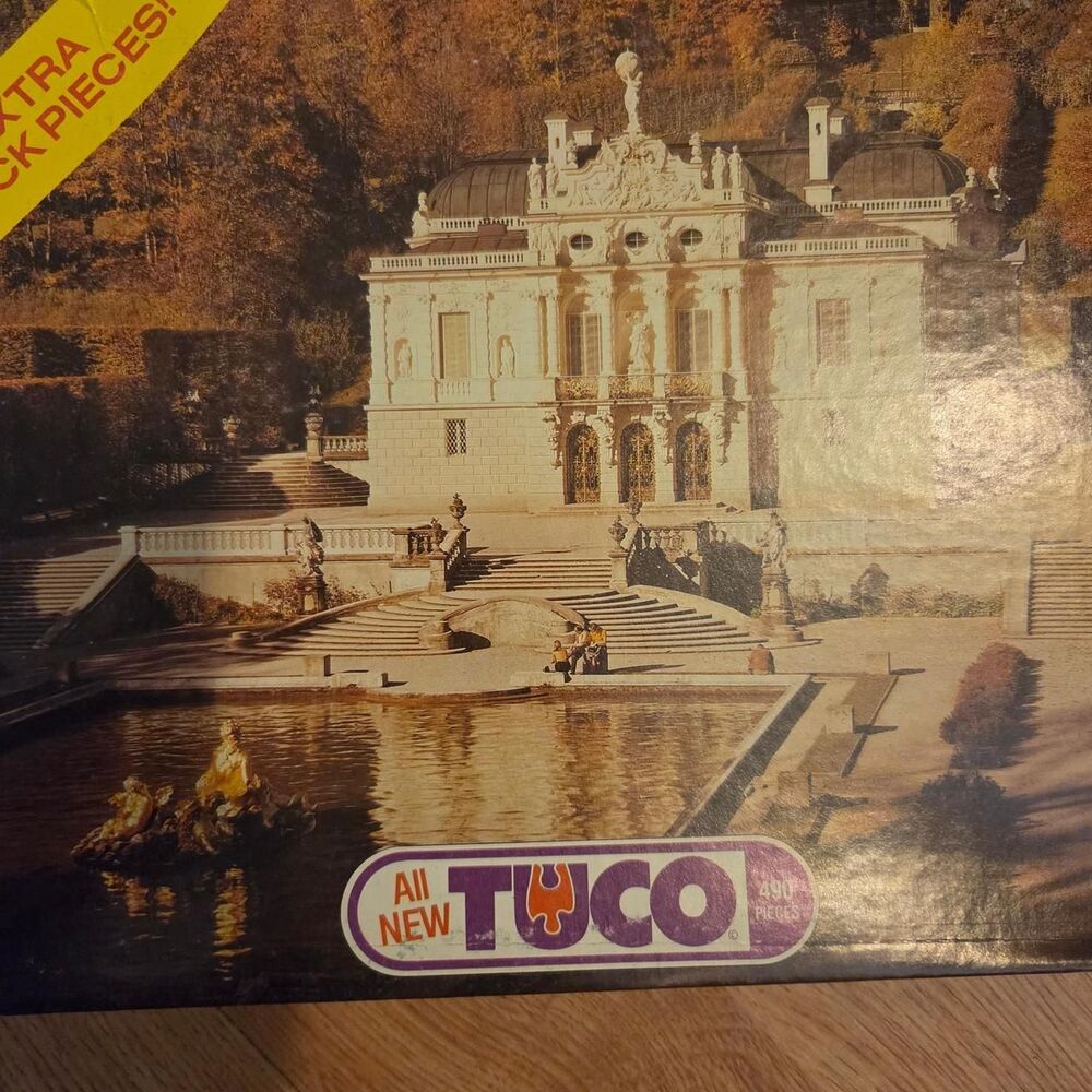 Vintage TUCO 490 Piece Jigsaw Puzzle Linderhof Palace Castle NIB Sealed